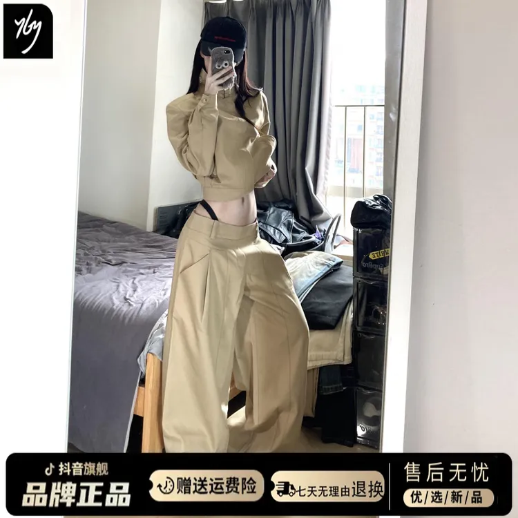 韩系美式复古工装休闲运动套装女春秋季2025新款超火巨好看一整套