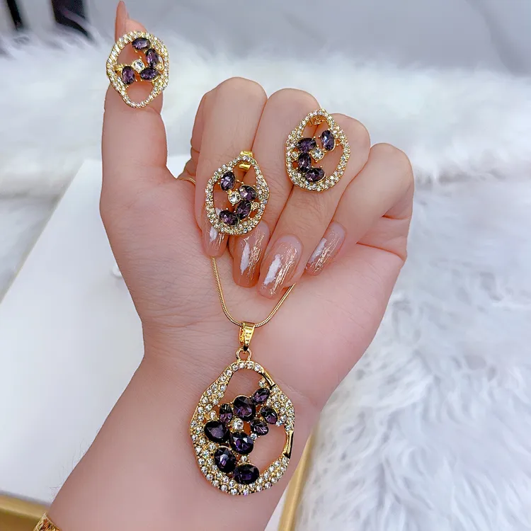 铜合金项链 爱纳扎尔新款0413001不易掉色时尚百搭欧美金色三件套