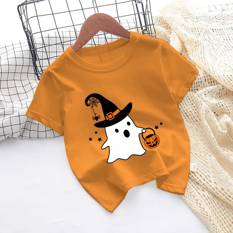 龟星球个性印花万圣节新款短袖休闲百搭男女中大童宽松上衣潮流