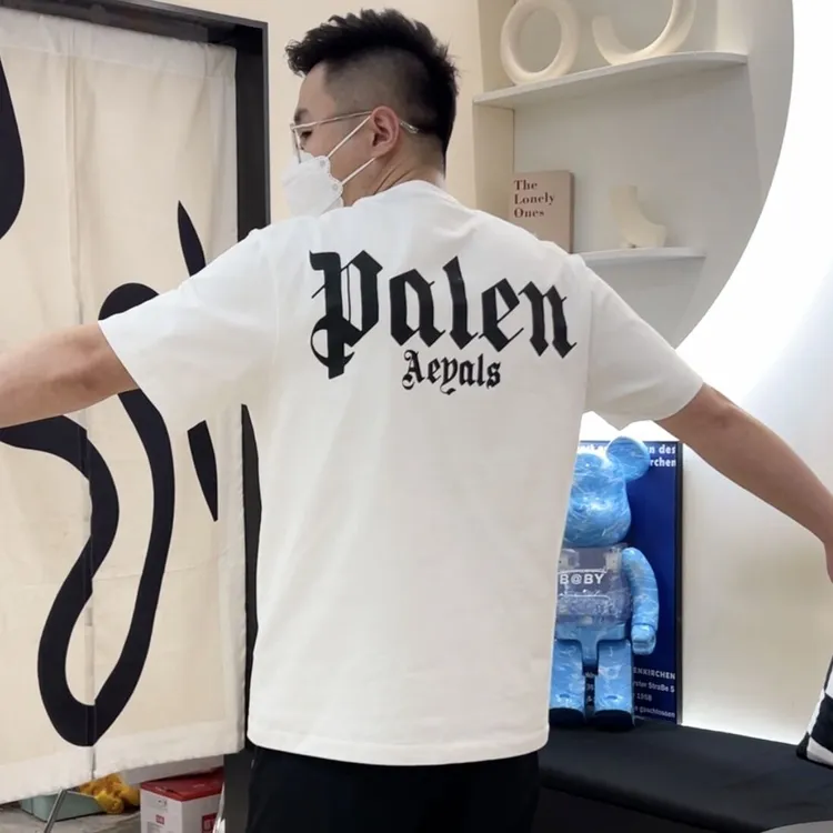 高端系列夏季重磅纯棉男士短袖T恤潮牌刺绣圆领t恤男半袖6809B