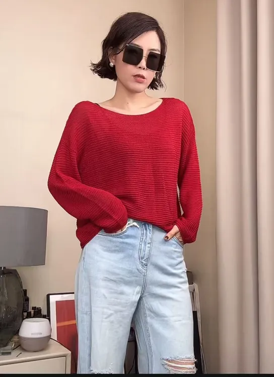 【古琦推荐】2025夏季新款圆领薄款套头宽松洋气时尚针织防晒衣5256