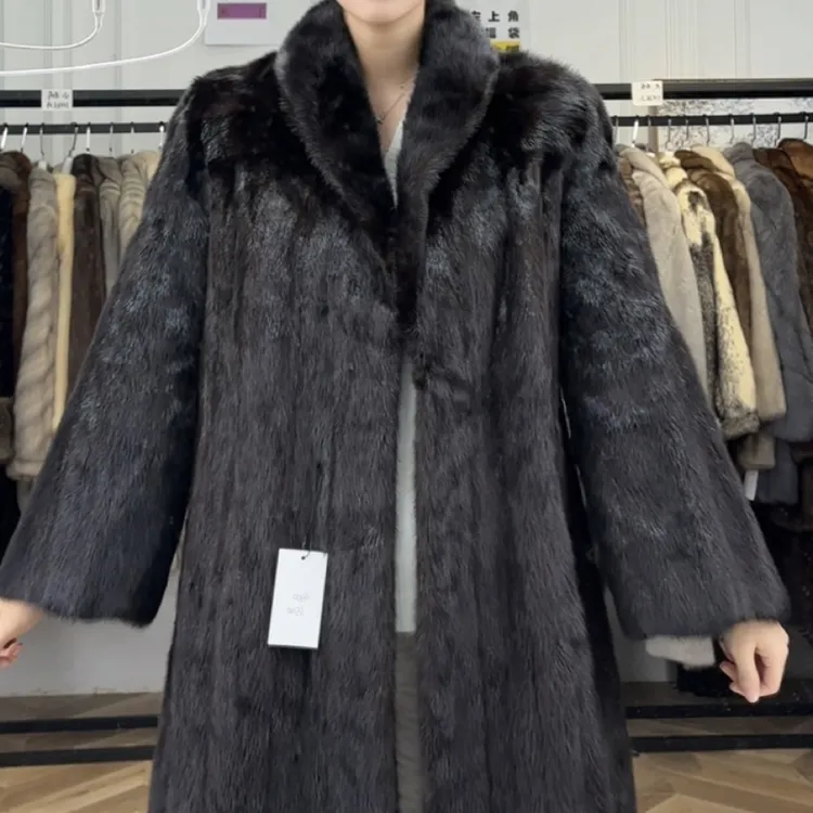 黑色短款收口袖皮草（胸围100～110衣长70～80）