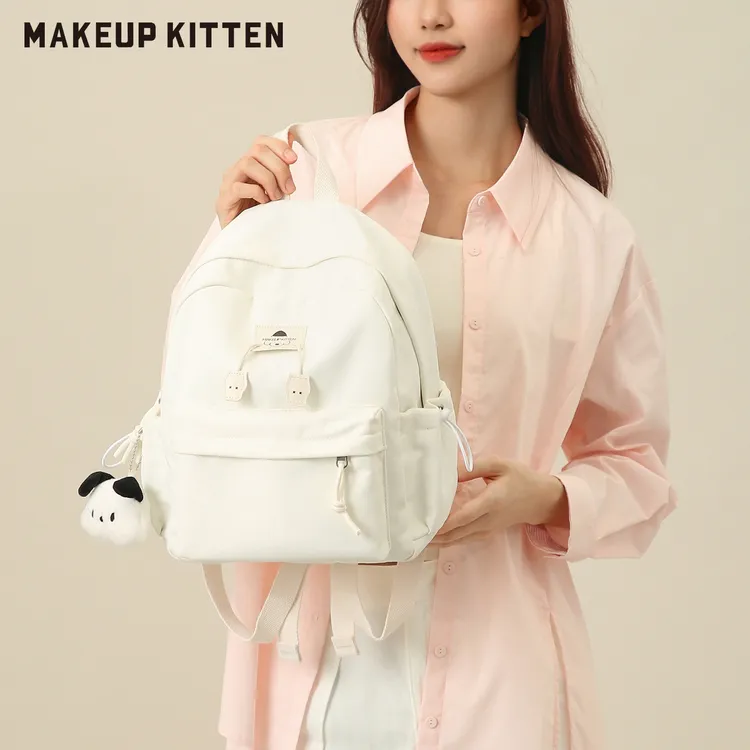 MAKEUPKITTEN2025新款百搭时尚双肩包女大容量书包上班通勤背包