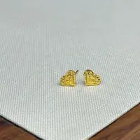 E【幻彩双拼爱心耳钉】-足金999精工5G耳饰