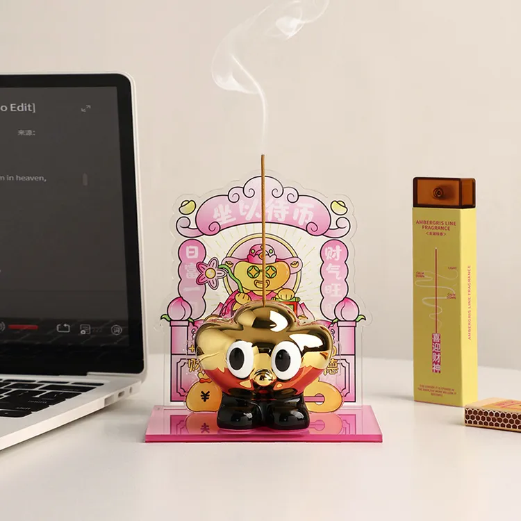 贝汉美创意陶瓷元宝香托线香装饰品摆件工位稳定情绪神器生日礼物