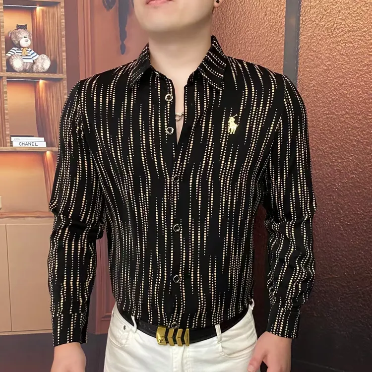 《黑金骑士》2025秋季新款衬衫男士商务百搭上衣职场休闲风帅气轻奢