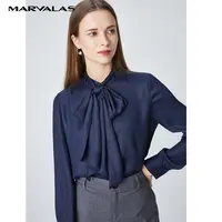 【小北专属】曼德诗雪纺衬衫蝴蝶结港味百搭高级上衣#331021-95655