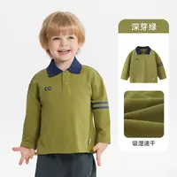 GOLF长袖T恤polo衫男童吸汗撞色条纹秋季Q103466