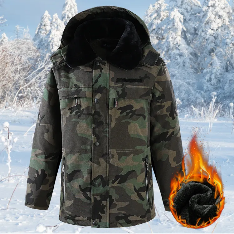 冬季男女迷彩棉大衣劳保工作服棉袄冷库大衣防风抗寒加绒棉服