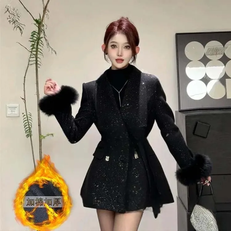 【加棉加厚】【有里布】毛呢外套2025新款女装显瘦小个子QY0101