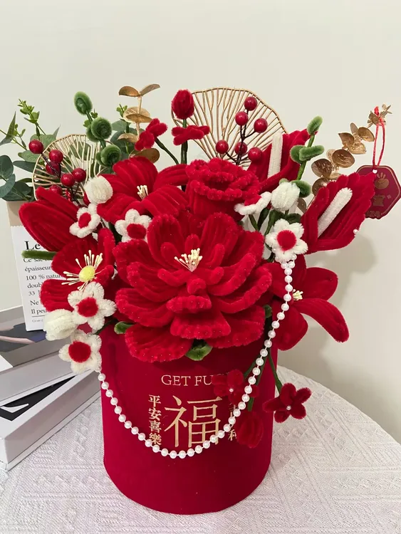 成品手工大福桶抱抱桶花送乔迁结婚开业新年客厅摆件桌面装饰礼物