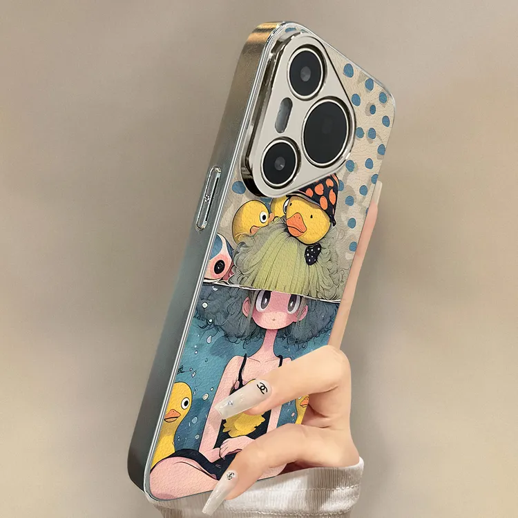 适用华为Pura80pro新款手机壳pura80ultra硅胶防摔p70黄鸭女孩