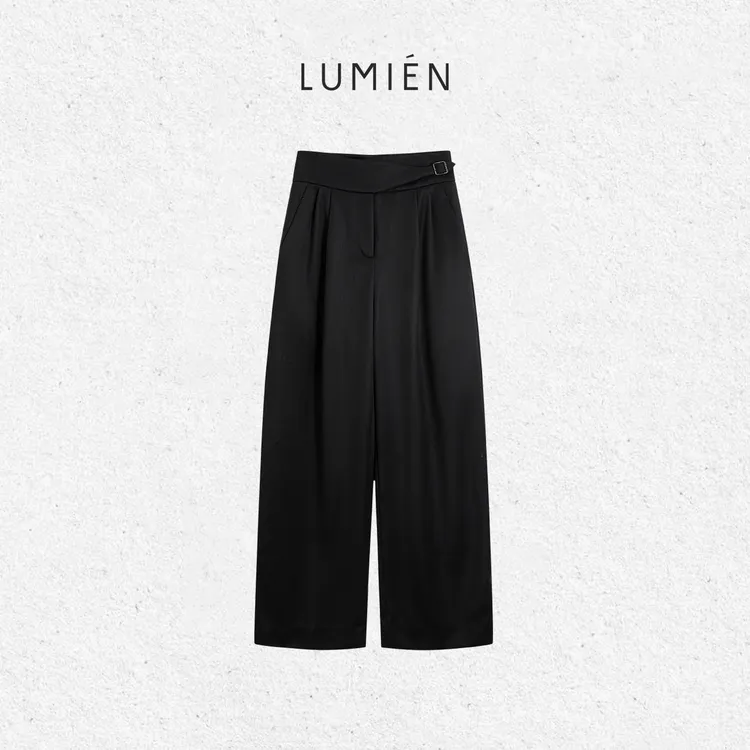 【LUMIEN 新品】“高智分子”气质缎面精纺羊毛长裤LX5GKK047 