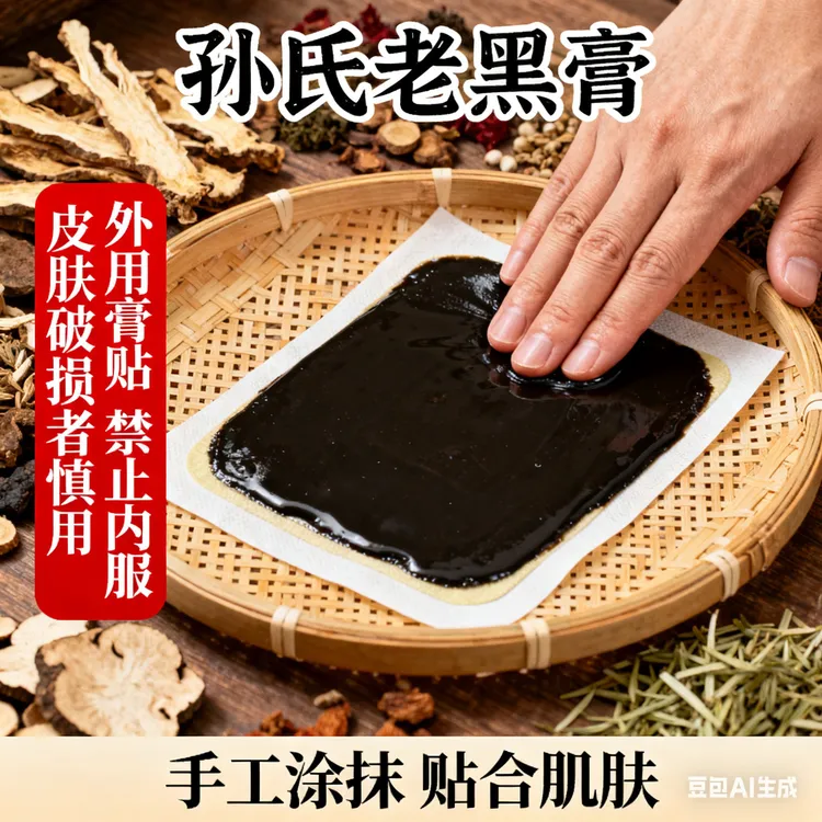 孙中宝老黑膏折叠工艺 柔软透气 独立包装 居家日常适用贴剂