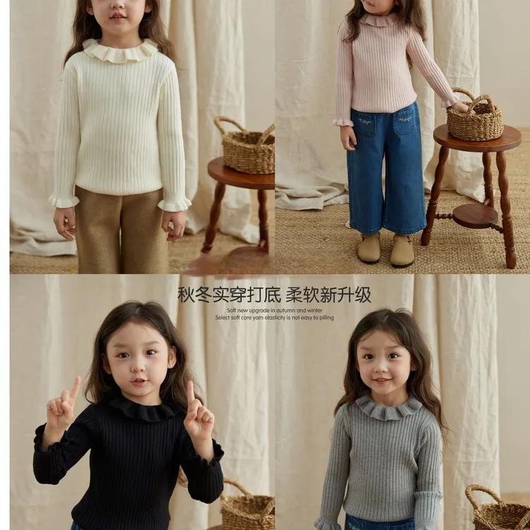 Loving Duck/爱萌鸭 秋冬女童打底毛衣百搭针织打底衫洋气针织衫