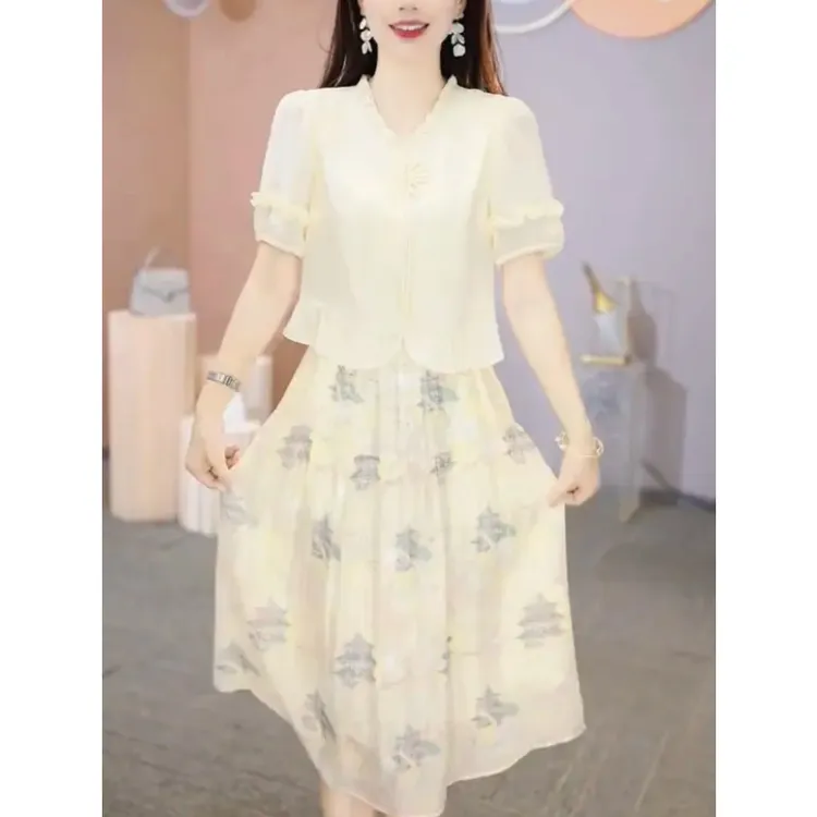 【铭悦定制】KK666#2025 新款  夏季 收腰 显瘦 修身 气质 连衣裙