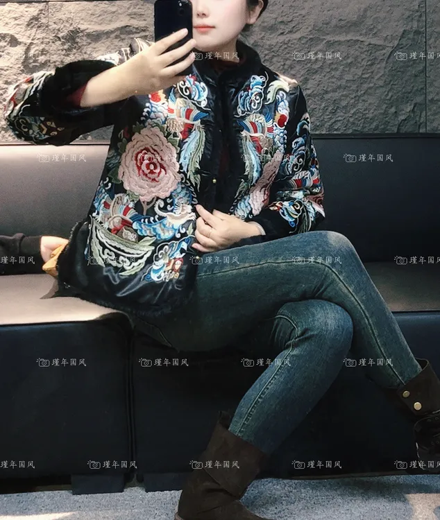 【牡丹满绣】新中式重工刺绣棉衣新款上衣棉服苏绣中国风冬季奢华