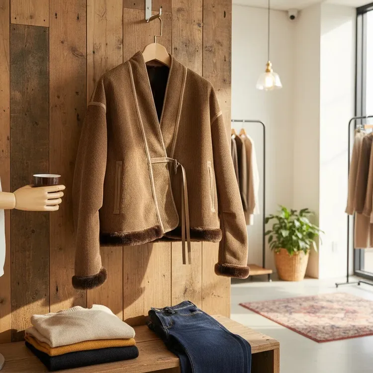 人造皮草 海宁短款保暖INS风女短外套V领宽松型气质加厚复古女