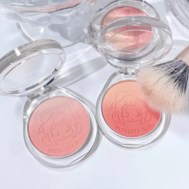小鱼海棠推荐渐变腮红双色渐变腮红高光一体盘哑光自然修容胭脂显