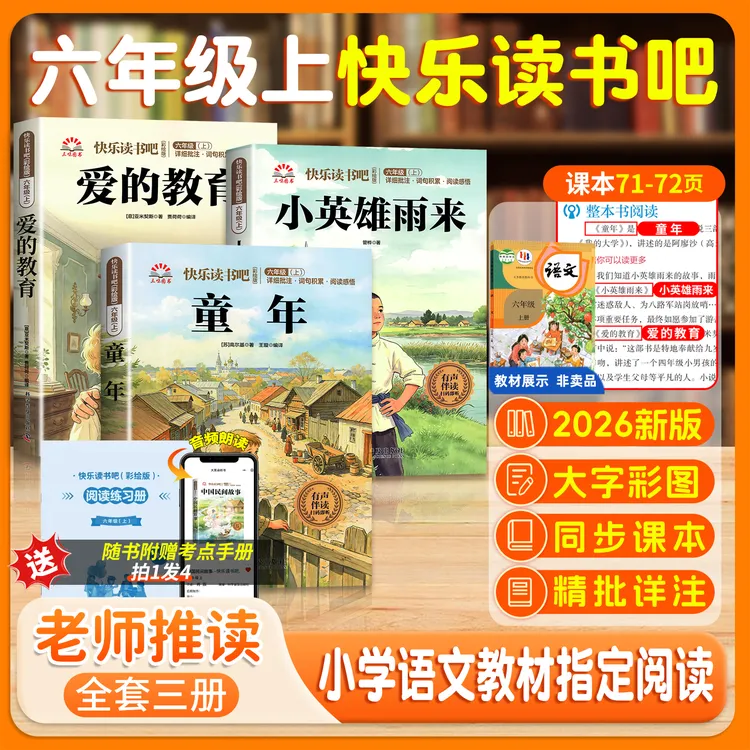 【三味官方正版】童年爱的教育小英雄雨来六年级上册阅读快乐读书吧