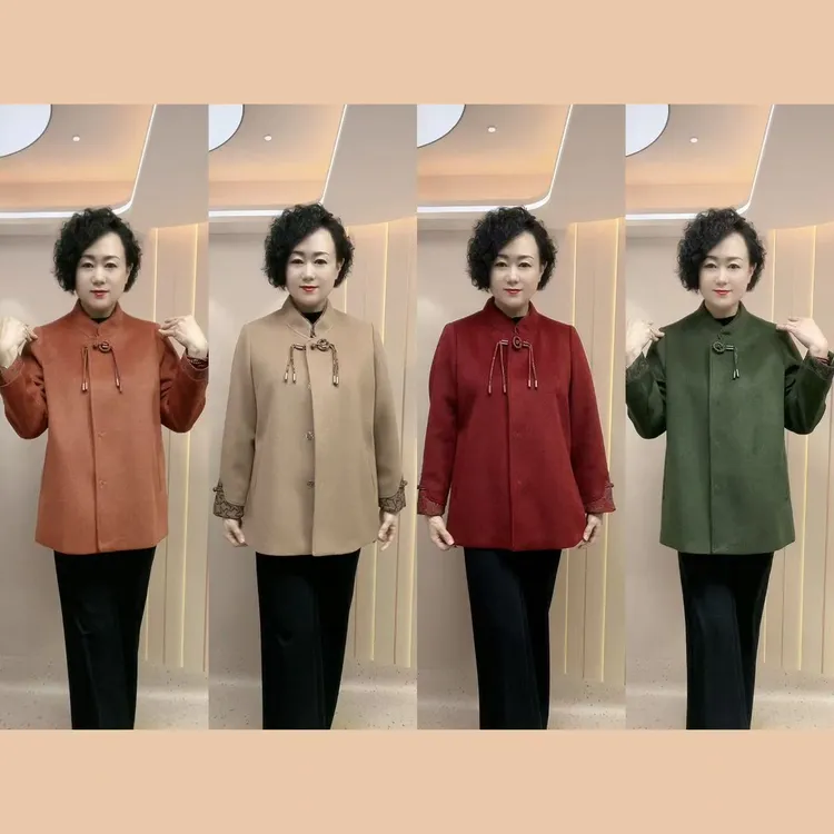 立领国风毛呢外套