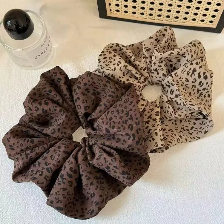 「里沐」秋冬豹纹美拉德气质大肠发圈百搭简约发圈