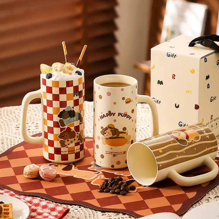 【可爱小狗】陶瓷马克杯杯家用好看喝水杯高颜值早餐杯生日礼物杯子