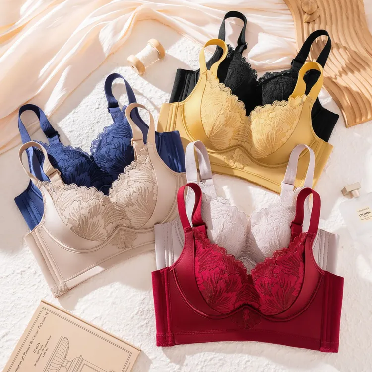 【七色纺】收副乳聚拢显大防下垂文胸无钢圈内衣无痕舒适上托调整型