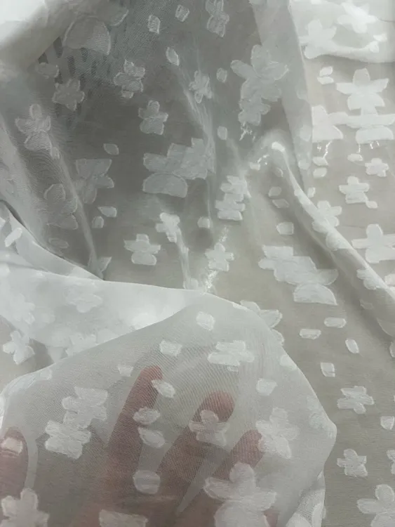 不规则银丝提花数码印花半透面料用于汉服COS服裙子上衣