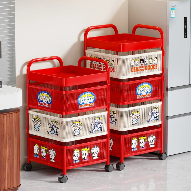 蔬菜置物架家用多层可移动小推车厨房落地多功能收纳储物果蔬架子