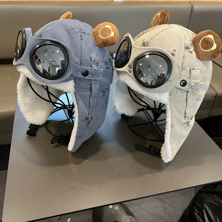 儿童飞行员帽子秋冬季男童雷锋帽女冬天护耳防风宝宝加绒加厚保暖