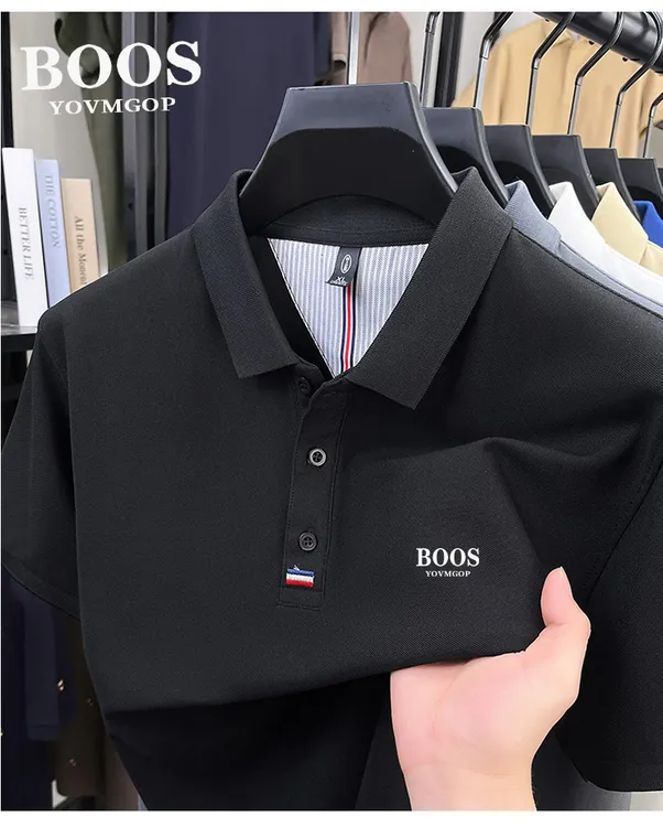【澳门撤柜】BOOS YOVMGOP夏季珠地POLO衫珠地网眼透气翻领短T恤
