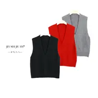 JIUER全羊毛羊毛针织马夹V领百搭风INS风休闲秋季气质女装108201