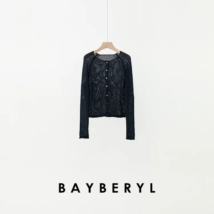 BAYBERYL老贝人手+1*原色和纸舒爽插肩袖针织开衫ZZS5E1401