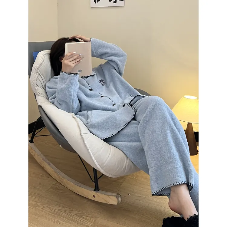 【DMXJ大梦想家】韩系甜美珊瑚绒睡衣女款秋冬季新款宽松家居服套装
