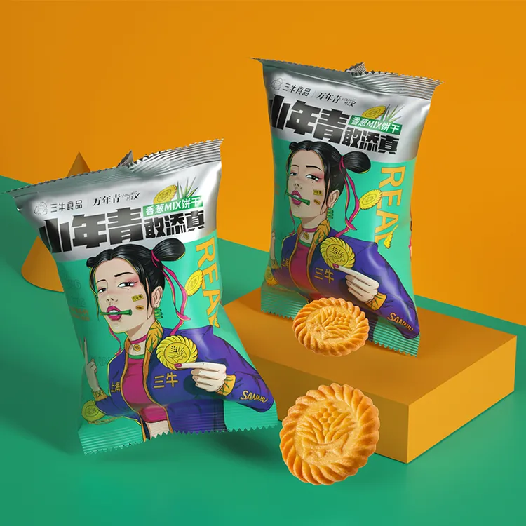 上海三牛小年青饼干葱油咸味饼干120g零食小吃休闲食品早餐