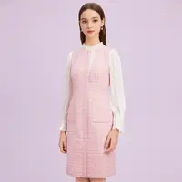 【晨粉专享价】高级感初秋小香风连衣裙女显瘦气质正式长袖裙子