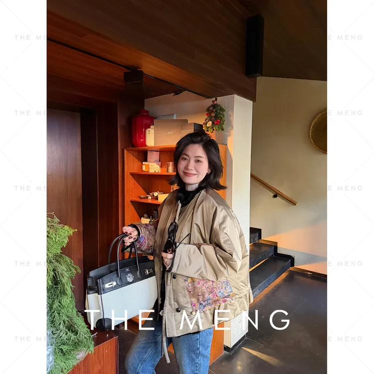 THE MENG【锦绣芳华】皇冠短二貂毛领刺绣新中式短外套#M254M2040