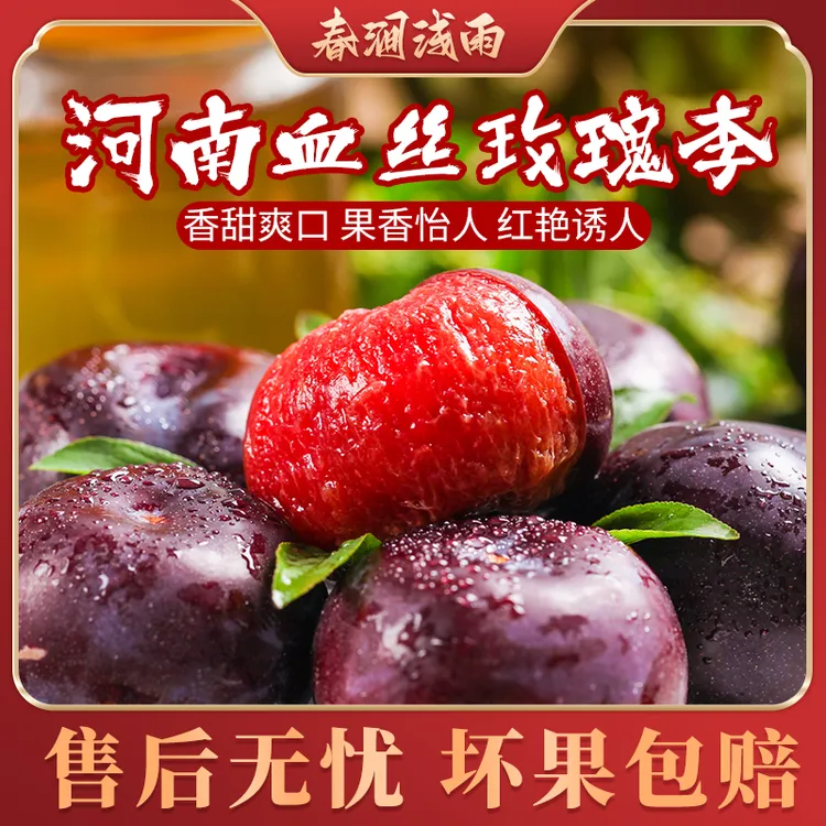 【春涧浅雨】河南血丝玫瑰李2斤15-25个/4斤35-45个（放软吃）