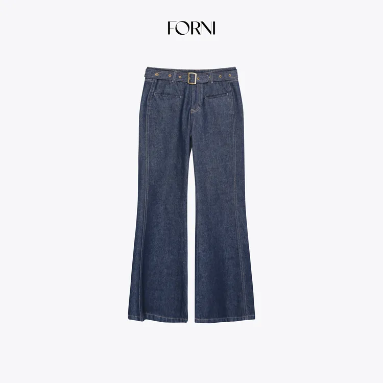 FORNI 尼斯牛仔 90s经典复古原牛窄版直筒修身腰带牛仔裤