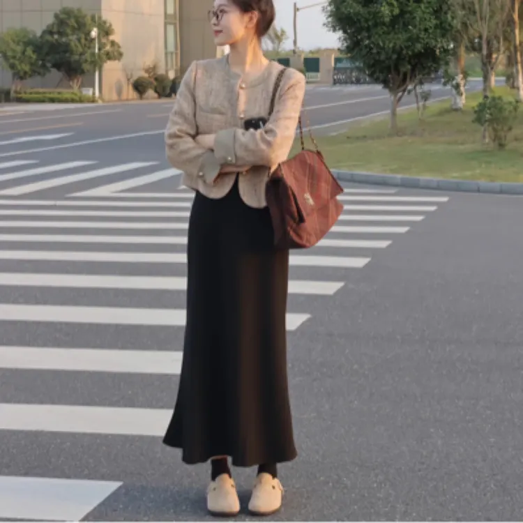 2025春季新款高腰A版高级感百搭简约显高显瘦半身裙12