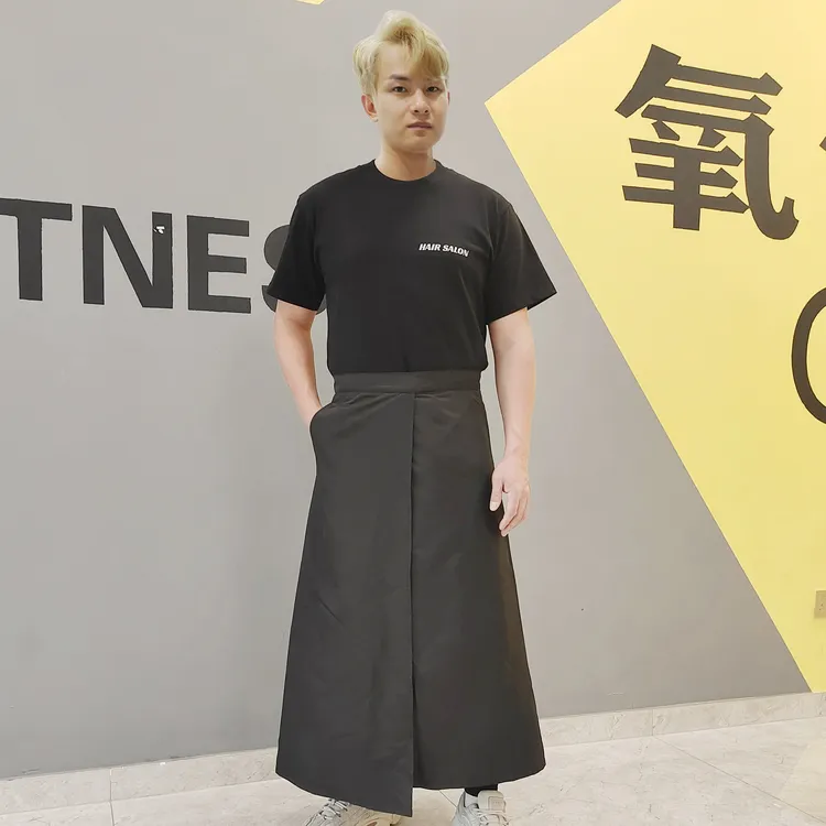 美发理发店工作服套装加厚纯棉短袖T恤半身围裙男女工装高端定制