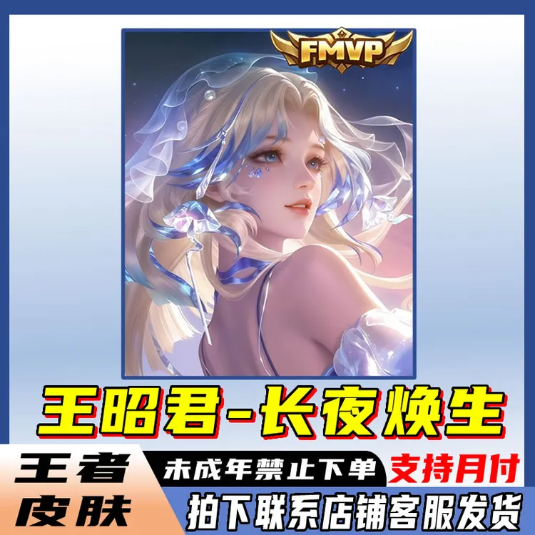 王者荣耀小店皮肤FMVP世冠王昭君长夜焕生1688皮肤未成年禁止下单