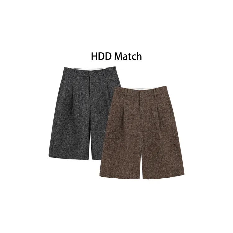 HDD- "英伦方式" 羊毛 秋冬女款六七分百搭定制中裤休闲裤 Y9283