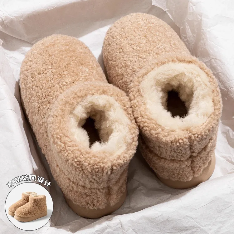 全包跟棉拖鞋女款冬季2025新款雪地靴外穿防滑加绒加厚底保暖棉鞋