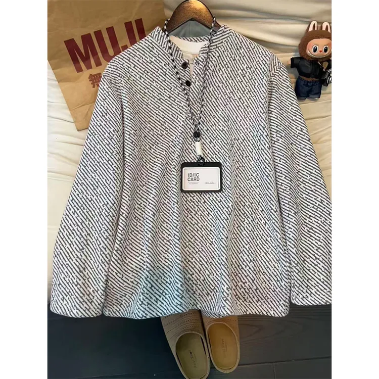 雪尼尔亨利领卫衣男秋冬美式正肩长袖t恤高级感痞帅针织打底外套