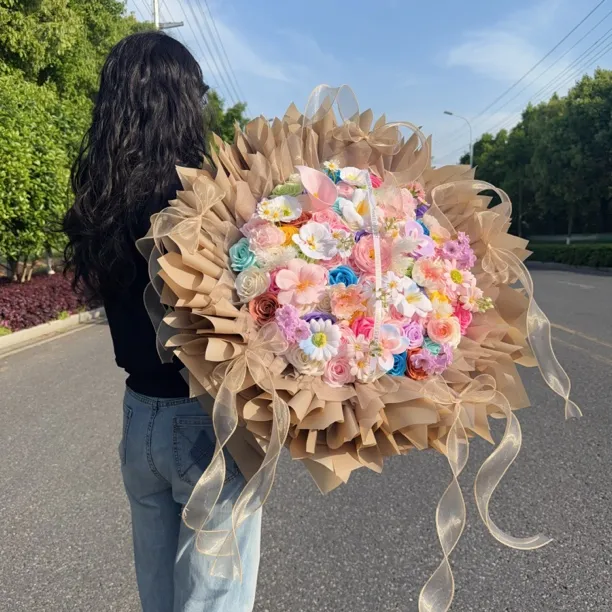 情人节考试永生花多巴胺玫瑰创意香皂花大花束送女生老婆生日表白