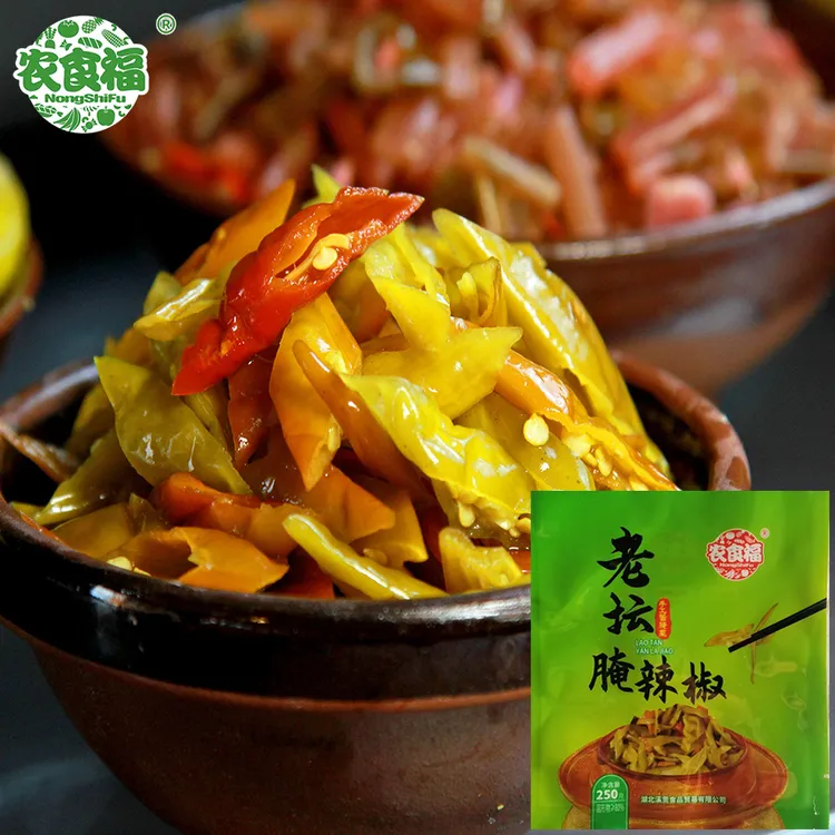 湖北竹溪竹山假牙推荐腌辣椒酸辣子炒菜配菜农食福泡菜250g