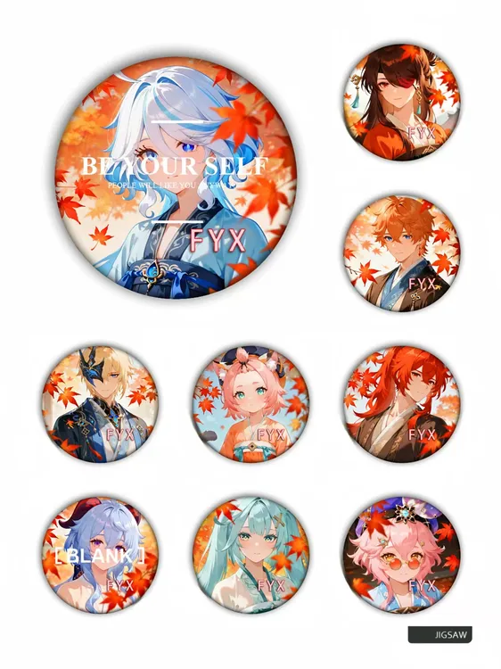 【叠叠玩法】原神同人二创吧唧徽章（可原神吧唧活墙原神吧唧