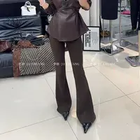 版轻奢辣妹高腰垂感提臀设计感修身显瘦百搭马蹄休闲微喇裤女